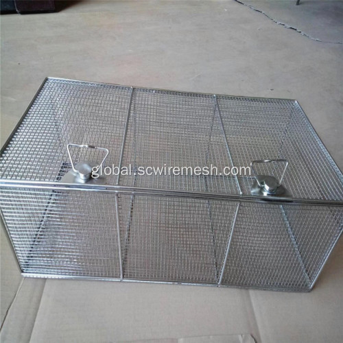 Metal Basket 304 Stainless Steel Wire Basket Series with Lid Manufactory